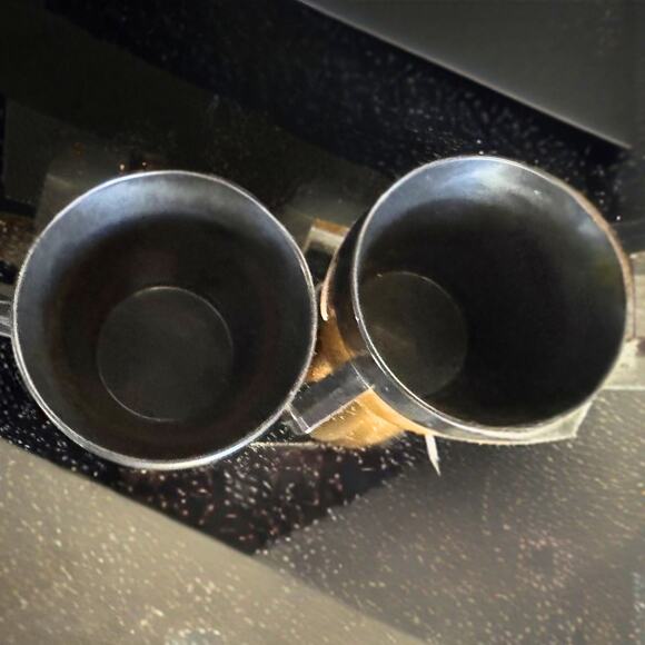 Vintage Thermo-Serv Gold & Black Insulated Coffee Mugs – Mid-Century Modern Cups - Picture 4 of 5